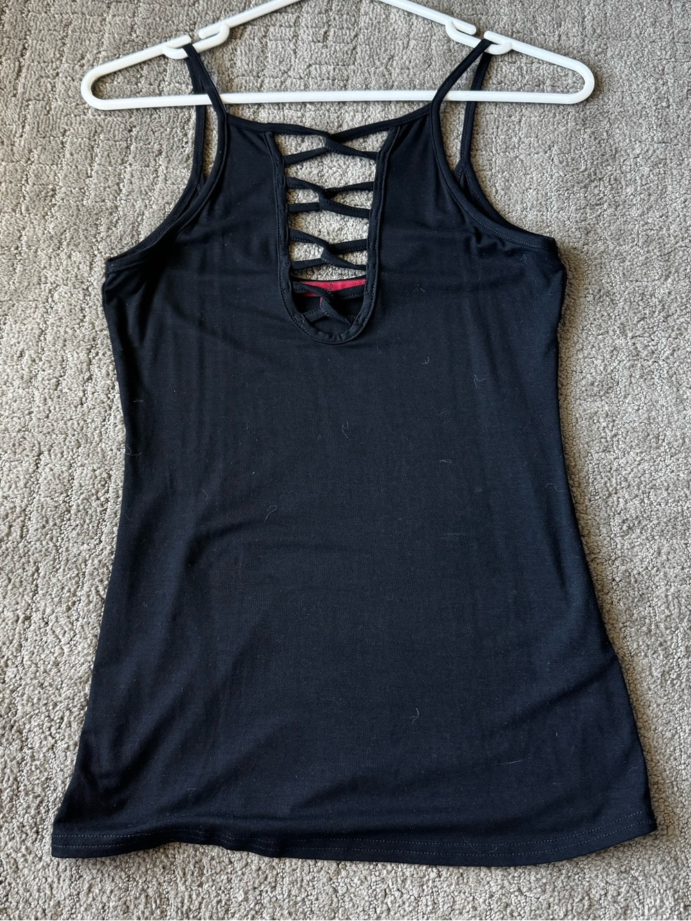 Buckle Black Crisscross Front Camisole